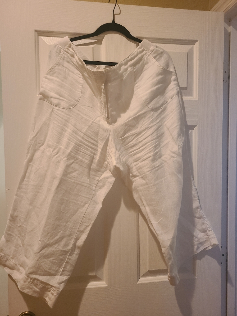 J.Jill Womens Capri Style Wide Leg White Pants, Size 16, Pre-owned